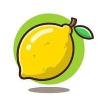 ilustración de vector de fruta de limones de dibujos animados bueno para pegatina, educación.