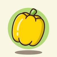 illustration cute cartoon vegetable yellow bell peppers vector