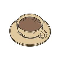 café dibujado a mano ilustración vectorial vector