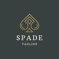 Luxury spade line logo icon design template flat vector