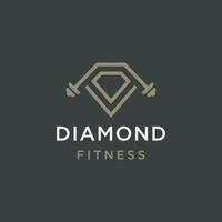 diamante de fitness logo icono plantilla de diseño vector plano