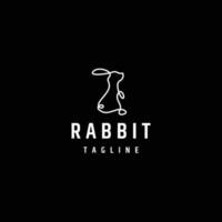 plantilla de diseño de icono de logotipo de arte de línea de conejo vector