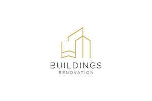 Letter W for Real Estate Remodeling Logo. Construction Architecture Building Logo Design Template Element. vector