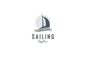 Simple Sailing Yacht Silhouette Logo design inspiration vector