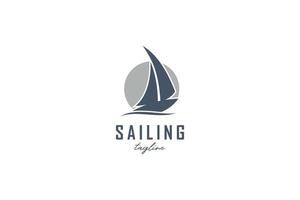 Simple Sailing Yacht Silhouette Logo design inspiration vector