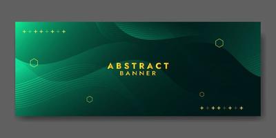 Abstract Dark Green Fluid Wave Banner Template vector