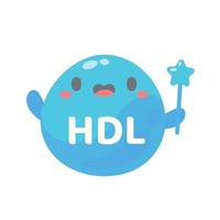 HDL and LDL cholesterol cartoon. Good fat and bad fat accumulated in the body. vector