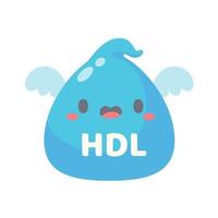 HDL and LDL cholesterol cartoon. Good fat and bad fat accumulated in the body. vector