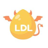 HDL and LDL cholesterol cartoon. Good fat and bad fat accumulated in the body. vector