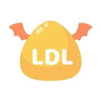 HDL and LDL cholesterol cartoon. Good fat and bad fat accumulated in the body. vector