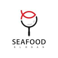 Seafood Restaurant Logo Design Template vector