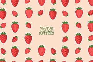 Strawberry red cute design vector illustration seamless repeat pattern