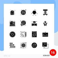 16 Creative Icons Modern Signs and Symbols of analytics report biology analysis scaffolding Editable Vector Design Elements