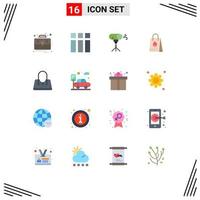 Modern Set of 16 Flat Colors and symbols such as fashion egg effects easter shopping bag Editable Pack of Creative Vector Design Elements