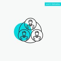 Staff Gang Clone Circle turquoise highlight circle point Vector icon