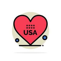 corazón amor americano estados unidos resumen círculo fondo plano color icono vector