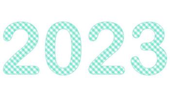 A set of number 2023, the year of the lords with scottich pattern inside the number. Concept about anniversaries, yearly, celebrating and etc. vector