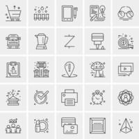 25 iconos de negocios universales vector ilustración de icono creativo para usar en proyectos relacionados con la web y dispositivos móviles