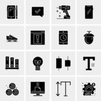 16 iconos universales de negocios vector ilustración de icono creativo para usar en proyectos relacionados con la web y dispositivos móviles