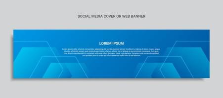 social media cover design or web banner with hexagon shape vector