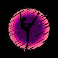 silueta de bailarina de ballet de estilo abstracto vector