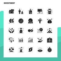 25 conjunto de iconos de inversión plantilla de ilustración de vector de icono de glifo sólido para ideas web y móviles para empresa comercial