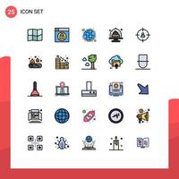 Universal Icon Symbols Group of 25 Modern Filled line Flat Colors of target human strategy business cakes Editable Vector Design Elements