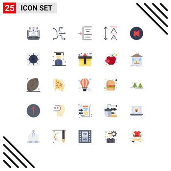 Pack of 25 Modern Flat Colors Signs and Symbols for Web Print Media such as gears previous indent multimedia leading Editable Vector Design Elements