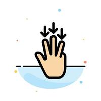 Finger Down Arrow Gestures Abstract Flat Color Icon Template vector