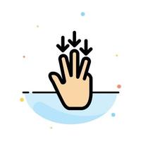 Finger Down Arrow Gestures Abstract Flat Color Icon Template vector