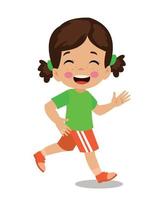 cute happy little boy jogging vector