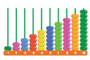 beads abacus colors math learning vector