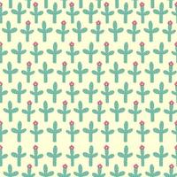 seamless pattern with different cactus. Bright repeated texture with green cacti. Natural background with desert plants vector