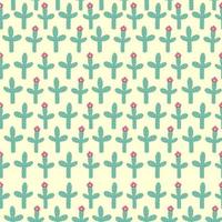 seamless pattern with different cactus. Bright repeated texture with green cacti. Natural background with desert plants vector