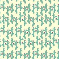 seamless pattern with different cactus. Bright repeated texture with green cacti. Natural background with desert plants vector