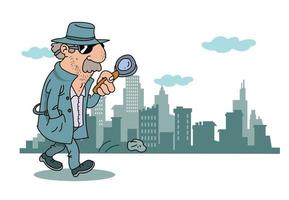 ciudad y detective vector