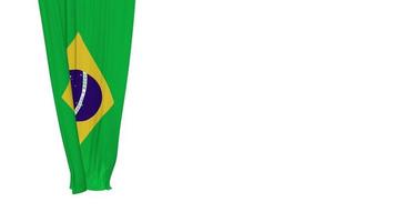 drapeau en tissu suspendu du brésil agitant dans le vent rendu 3d, fête nationale, fête de l'indépendance, écran vert chroma key, sélection luma matte video