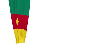 kamerun hängende stofffahne weht im wind 3d-rendering, nationaltag, unabhängigkeitstag, chroma-key-grüner bildschirm, luma-matte-auswahl video
