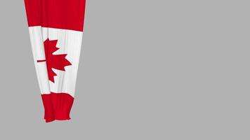 bandera de tela colgante de canadá ondeando en el viento representación 3d, día nacional, día de la independencia, pantalla verde de clave de croma, selección de luma mate video