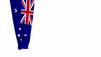 Australië hangende kleding stof vlag golvend in de wind 3d weergave, nationaal dag, onafhankelijkheid dag, chroma sleutel groen scherm, luma matte selectie video