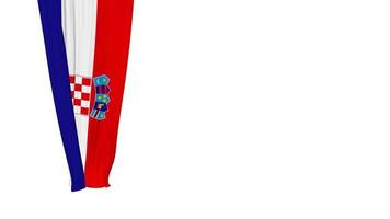 croatie drapeau en tissu suspendu agitant dans le vent rendu 3d, fête nationale, fête de l'indépendance, écran vert chroma key, sélection luma matte video