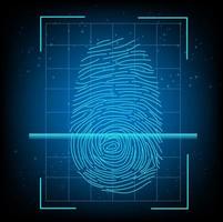 fingerprint Electronic board vector design for technology and finance concept and education for creative future digital background data connection