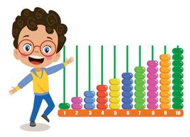 cute playing with bead abacus vector