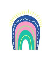 Stylized rainbow. Rainbow illustration in 2000s style. Sticker for printing, print on clothes, mugs, stationery. vector