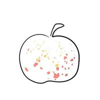 Vector stylized apple. Apple illustration in line art style with decorative spots for decor, print.