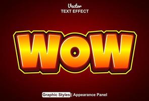 wow text effect with graphic style and editable. vector