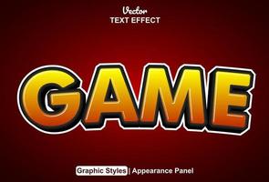 Game text effects with graphic style and editable. vector