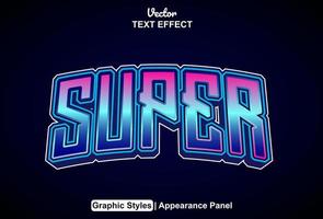 super text effect with graphic style and editable. vector