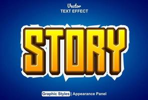 story text effect with graphic style and editable. vector