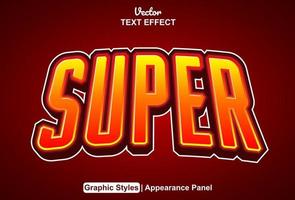 super text effect with graphic style and editable. vector